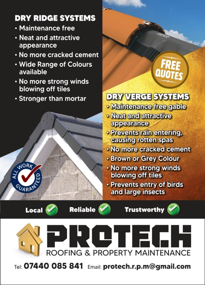 Pro Tech Roofing service guide brochure front page